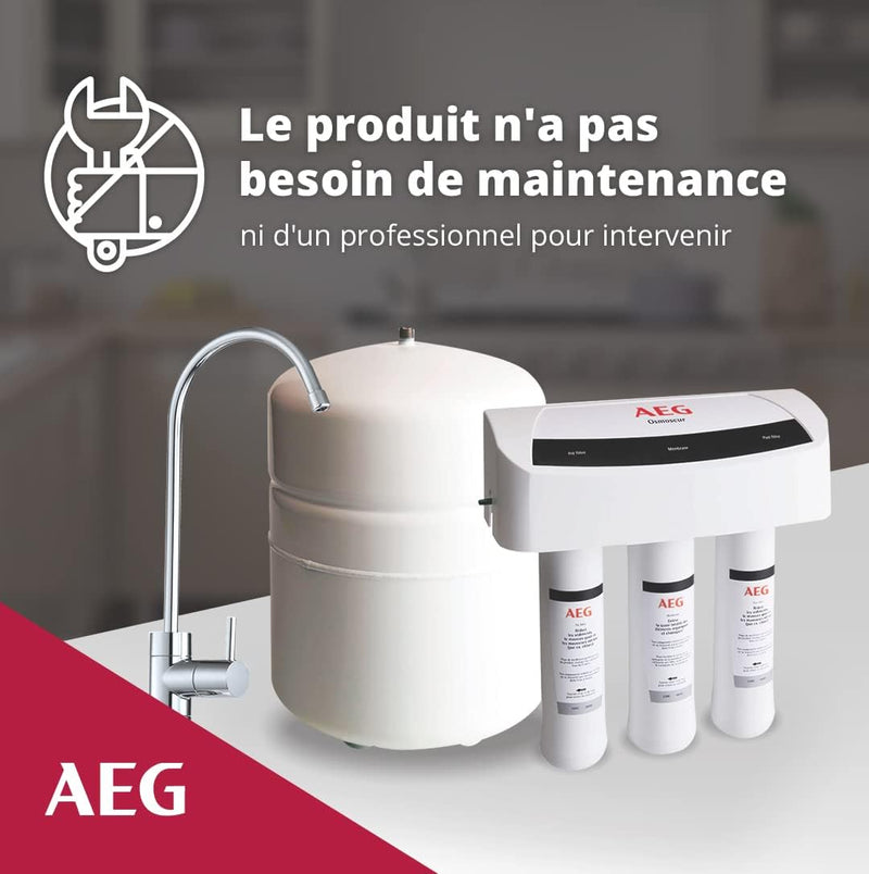 AEG AEGRO 3 Stage Reverse Osmosis System with Lead Removal, White