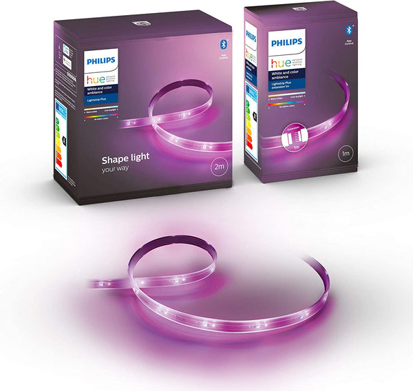 Philips Hue White and Colour Ambiance LED Smart Lightstrip [2m + 1m Extension], with Bluetooth, Works with Alexa, Google Assistant and Apple Homekit