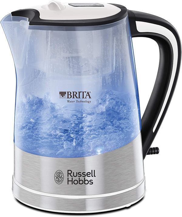 Russell Hobbs 22851 Brita Filter Purity Electric Kettle, Illuminating Filter Kettle with Brita Maxtra+ Cartridge Included, 3000 W, 1.5 Litre, Plastic