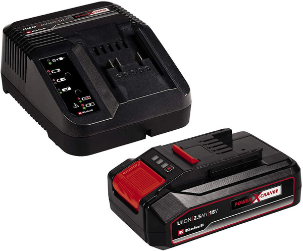 Einhell Power X-Change 18V, 2.5Ah Lithium-Ion Battery Starter Kit | Battery and Charger Set | Compatible With All PXC Power Tools Garden and Machines