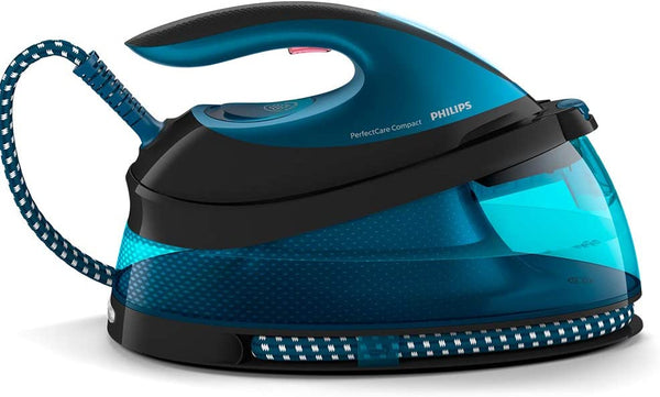 Philips PerfectCare Compact Steam Generator Iron with 420g steam Boost, 2400 W, Blue & Black - GC7846/86