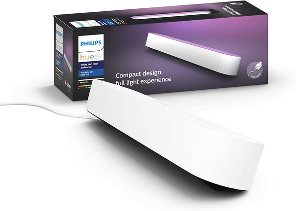 Philips Hue Play White and Colour Ambiance Smart Light Bar Single Pack Base Unit, Entertainment Lighting for TV & Gaming (Alexa, Google, Apple), White