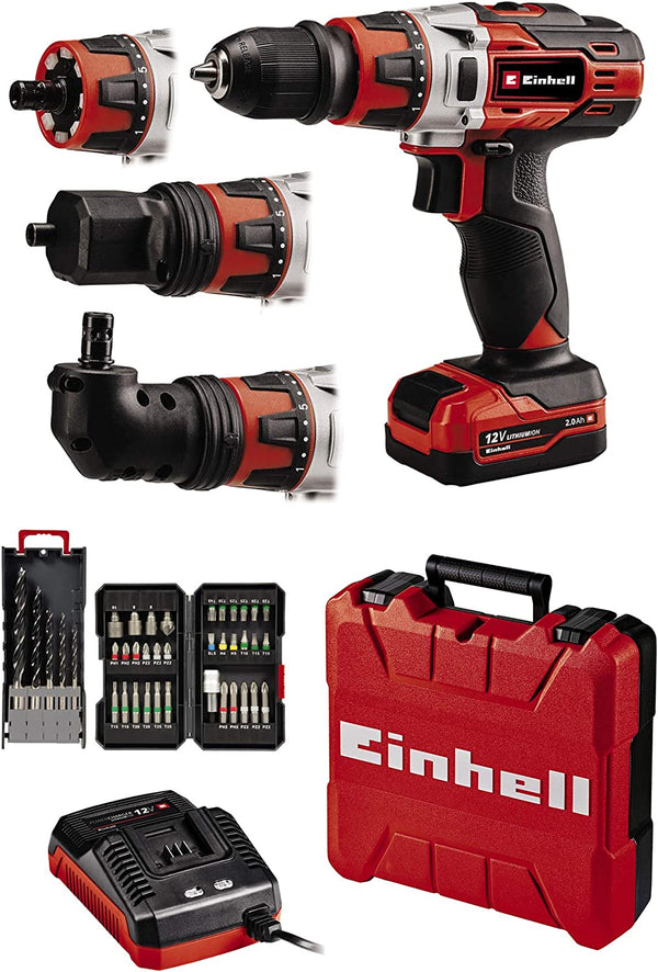 Einhell TE-CD 12/1 3X-Li Cordless Drill Driver With Battery And Charger | 30Nm, 2-Speed, 10mm Drill Chuck | Combi Drill With 39 Piece Drill Bit Set