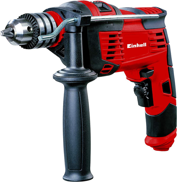Einhell TC-ID 1000 E Impact Drill | Hammer Drill With Auxiliary Handle, Soft Grip, Speed Control | 1010W Electric Drill With Percussion Drilling, Red