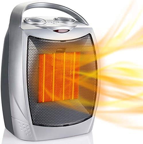Brightown Portable Ceramic Electric Fan Heater Energy Efficient, Overheat & Tip-over Protection, Thermostat & 3 Modes, 1500W/750W Quiet Space Heater