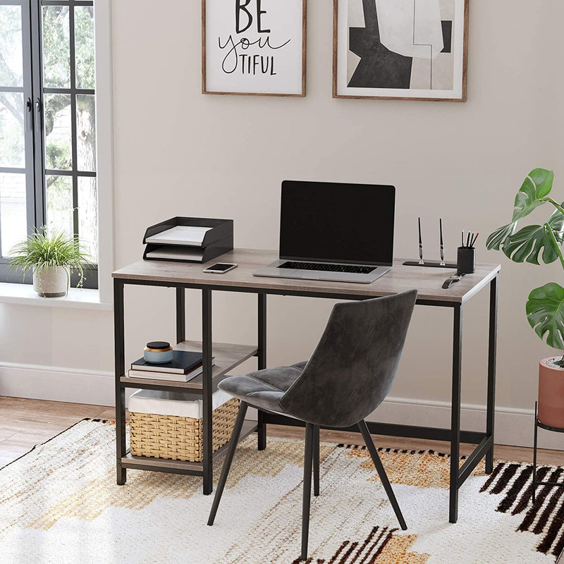 VASAGLE Computer Desk, Writing Desk with 2 Shelves on Left or Right, Work Table LWD47MB