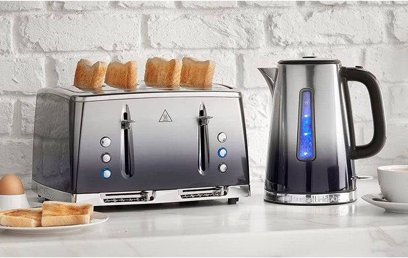 Russell Hobbs 25141 Midnight Blue Eclipse Polished Stainless Steel Ombre Four Slice Toaster