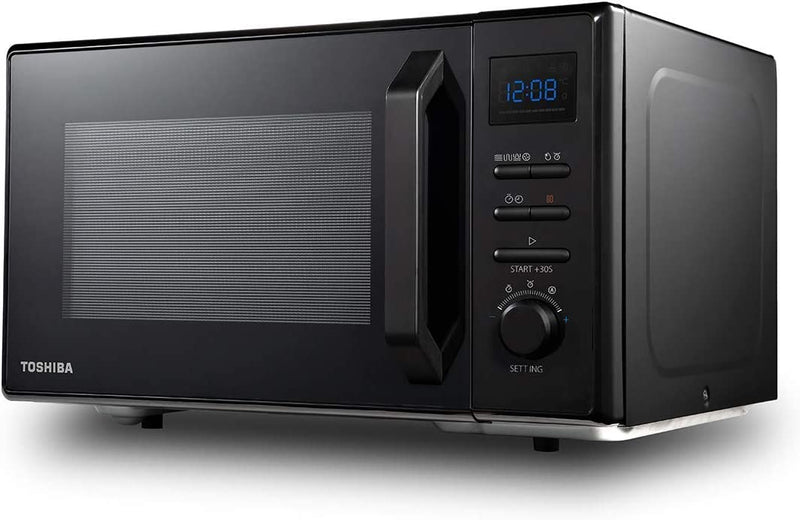 Toshiba 950w 25L Microwave Oven with Upgraded Easy Clean Enamel Cavity, Position Memory Turntable, Convection 2250w & Grill 1150w - MW2-AC25TF(BK)