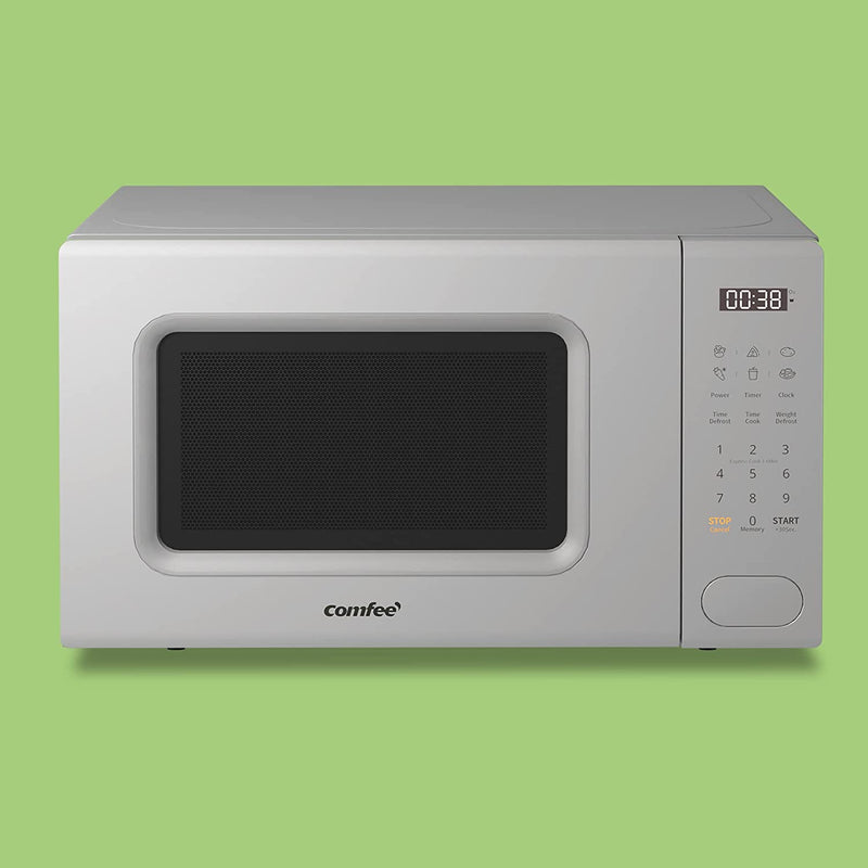 COMFEE' 700w 20 Litre Digital Microwave Oven with 6 Cooking Presets, Express Cook, 11 Power Levels, Defrost, and Memory Function, Grey CM-E202CC(GR)