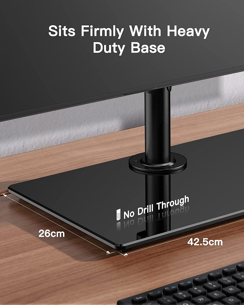 ErGear Dual Monitor Stand for 13"- 32" Screen, Dual Arm with Flowing Motion, Dual Monitor Mount Tilt ±45° Swivel 180° Rotation 360° Stand Weight 8KG