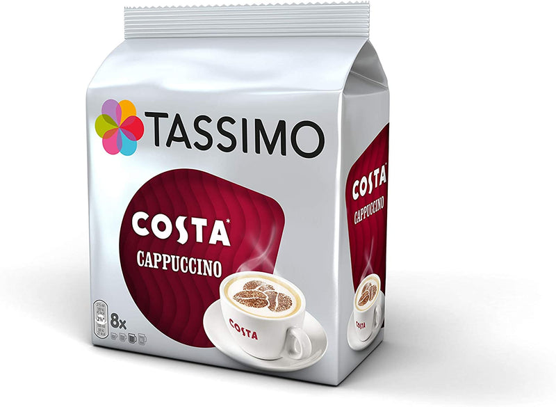 Tassimo Costa Cappuccino Coffee Pods - 10 Packs (80 Drinks)
