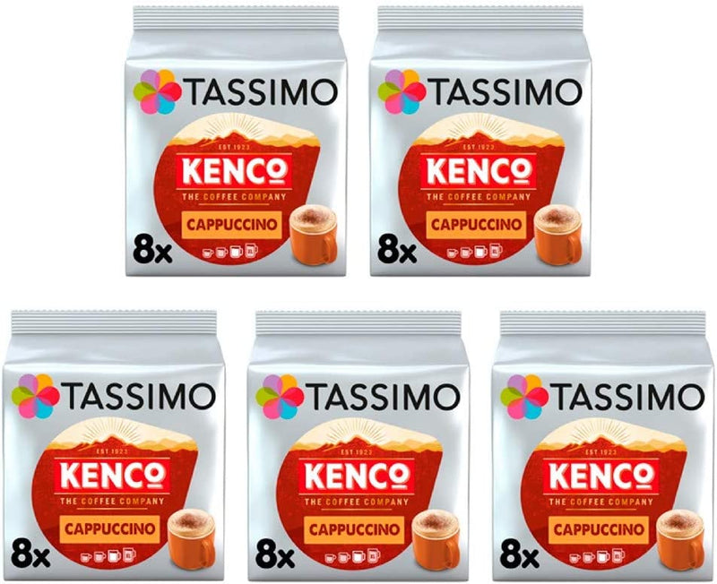 Tassimo Kenco Cappuccino Coffee Pods, Pack of 5 (Total of 40 Coffee Pods)