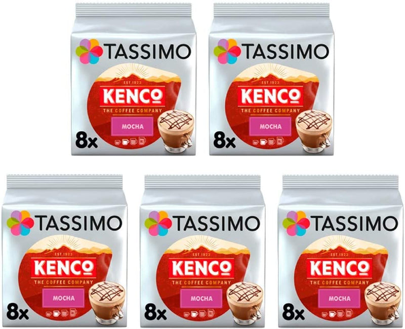 Tassimo Kenco Mocha Coffee Capsules (Pack of 5, Total 40 Coffee Capsules)