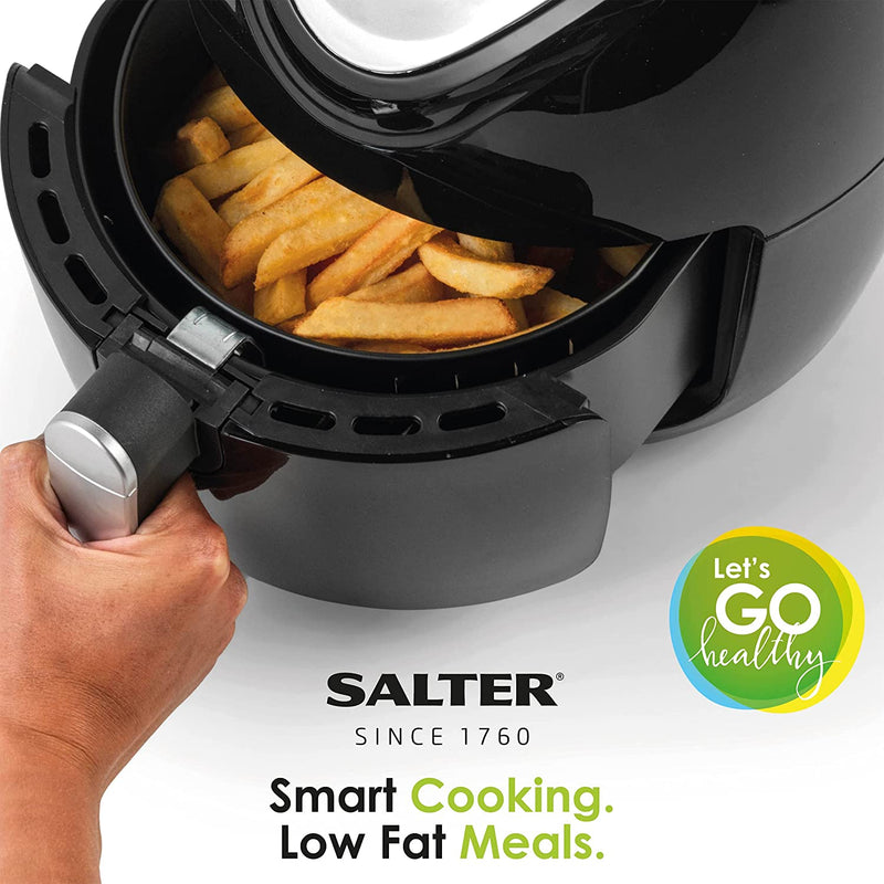 Salter EK4221 Digital Family Hot Air Fryer, 4.5L Non-Stick Cooking Basket, 30 Minute Timer, 7 Cooking Presets, Cook With Little To No Oil, 1300 W