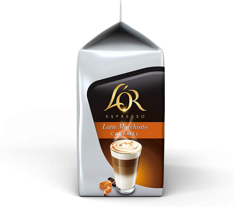 Tassimo L'OR Latte Macchiato Caramel Coffee Pods - 10 Packs (80 Drinks)
