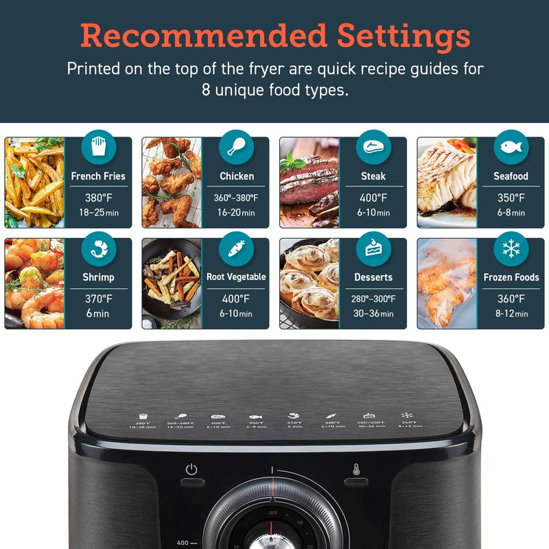 COSORI Air Fryer with 30 Recipes Cookbook, 3.5 L Hot Air Fryers Cooker Oil Free, Dual Knob Control for Timer & Temperature, Nonstick Basket, 1500 W