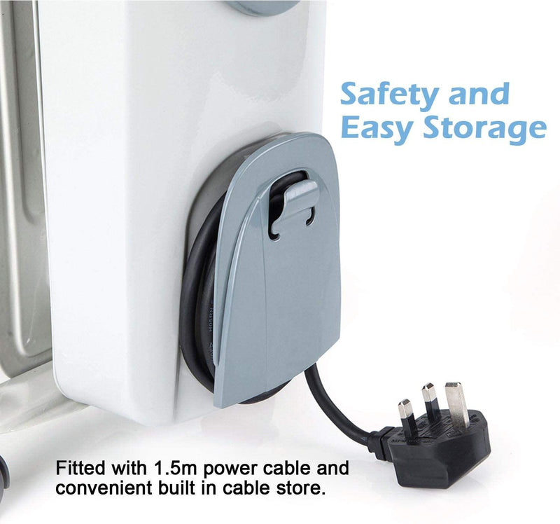fitted with a 1.5m power lead, and integrated cable tidy for safe & tidy storage.