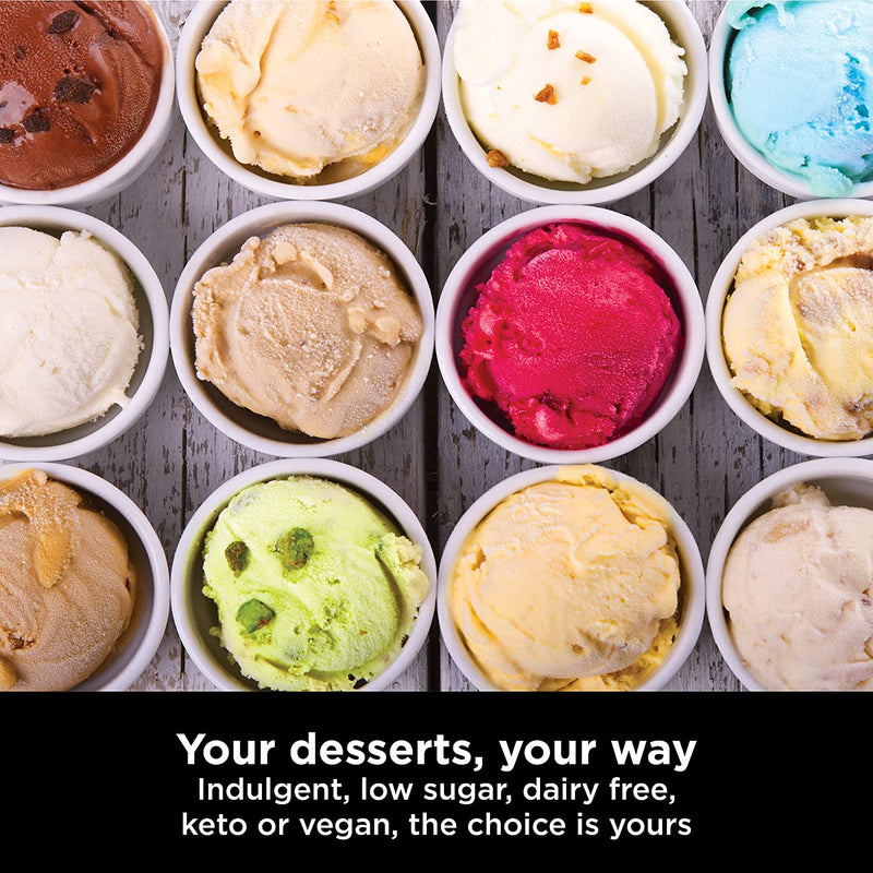 Ninja CREAMi Ice Cream & Frozen Dessert Maker [NC300UK] 7 Programs, Black/Silver