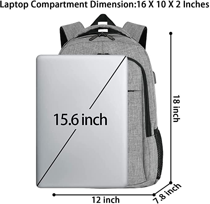 MATEIN Travel Laptop Backpack, Work Bag Lightweight Bag with USB Charging Port, Business Backpack, Water Resistant School Rucksack for Men and Women