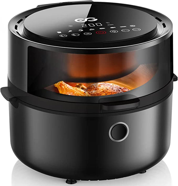 Air Fryer with Rapid Air Circulation,5.5L Large Capacity,1500W,7 Preset Modes, Cooking Window, Digital LED Touch Screen and Timer/Temp Control Low Fat