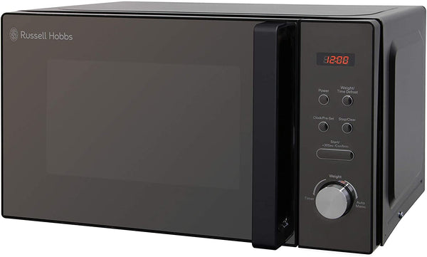 Russell Hobbs RHM2076B 20 L 800 W Black Digital Solo Microwave with 5 Power Levels, Automatic Defrost, 8 Auto Cook Menus, Clock & Timer, Easy Clean