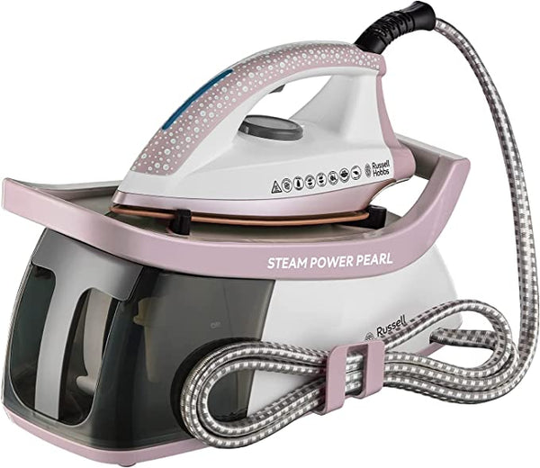 Russell Hobbs 26191 Steam Generator Iron with Pearl Infused Soleplate, Fast Heat-Up and 120 Gram Continuous Steam, 1.3 Litres, 2600 Watt, Pink