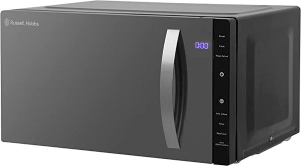 Russell Hobbs RHFM2363B 23 L 800 W Black Digital Flatbed Solo Microwave with 5 Power Levels, 8 Auto Cook Menus, Clock and Timer, Automatic Defrost