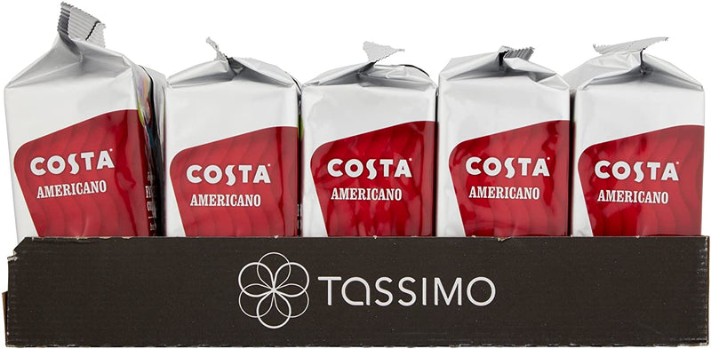 Tassimo Costa Americano Coffee Pods (Pack of 5, Total of 80 Coffee Capsules)