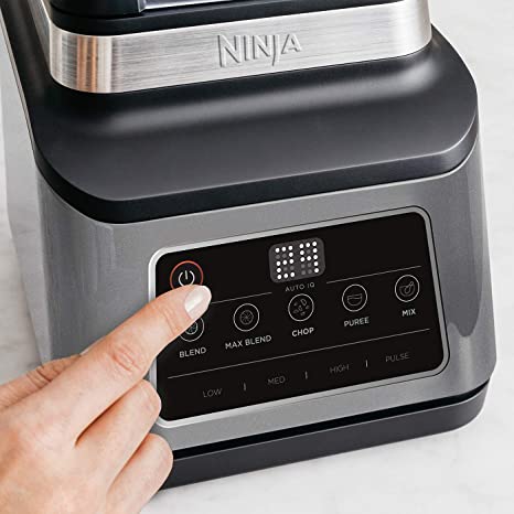 Ninja 3-in-1 Food Processor and Blender with Auto-iQ [BN800UK] 1200W, 1.8 L Bowl, 2.1L Jug, 0.7 L Cup, Black/Silver