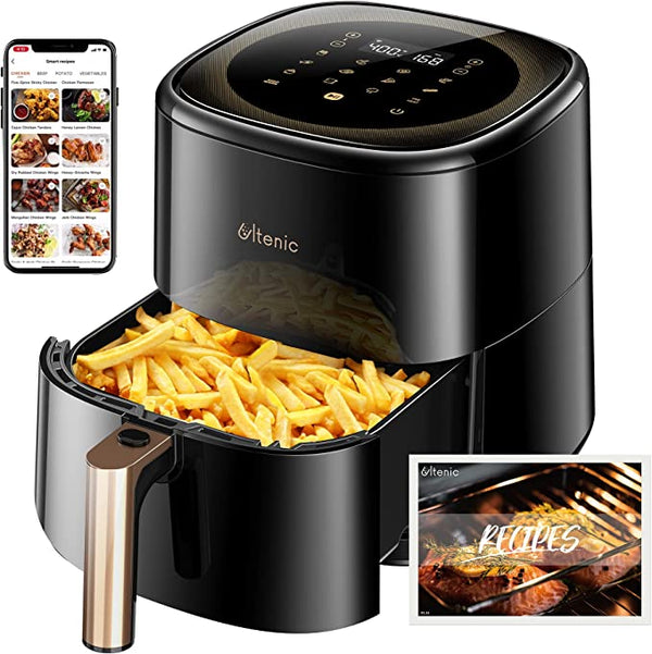 Ultenic K10 Smart Air Fryer 5L, APP Control and Over 100 Online Recipes & Cookbook, Digital Screen, 11 Presets, Dishwasher-Safe [Energy Class A+++]