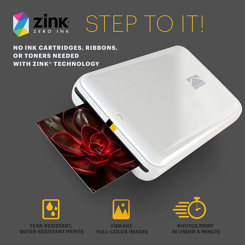 ZINK Innovation Eliminates the Need for Pricy Ink Cartridges, Toners or Ribbons. 2” x 3” Sticky-Back Paper with Embedded Dye Crystals Delivers High-Quality, Durable, Affordable, Beautifully Detailed Prints That are Resistant to Moisture, Rips, Tears & Smudges