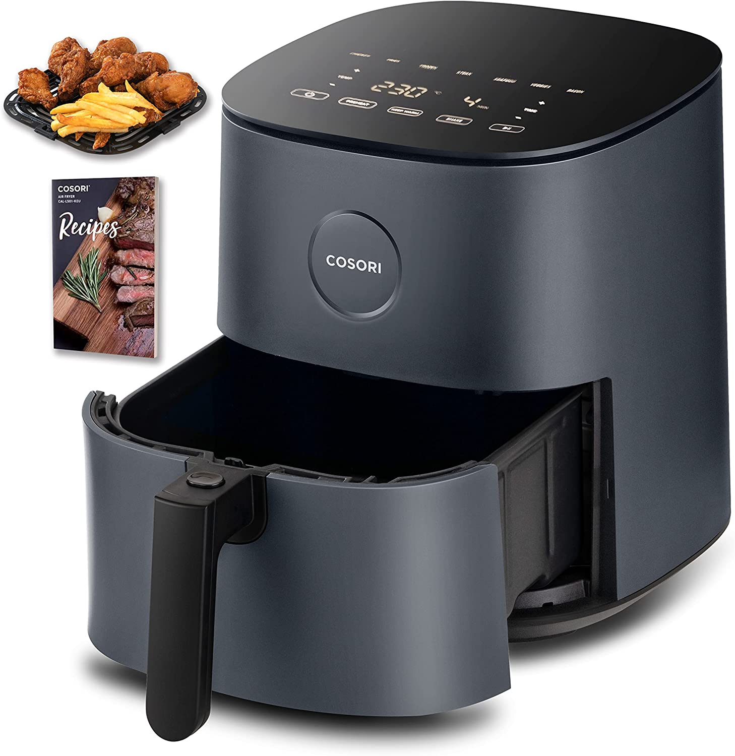 Cosori Air Fryer 4 Qt, 7 cooking functions air fryers.97% less fat