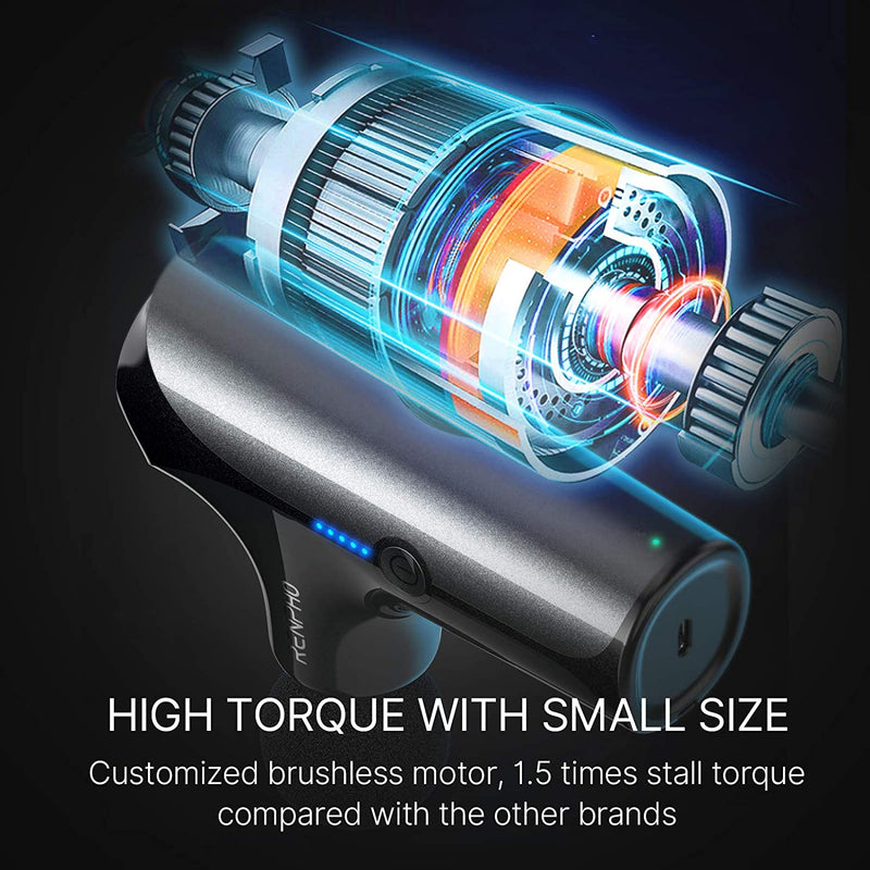 Customized high torque brush-less motor, 1.5 times more powerful than other similar massage guns