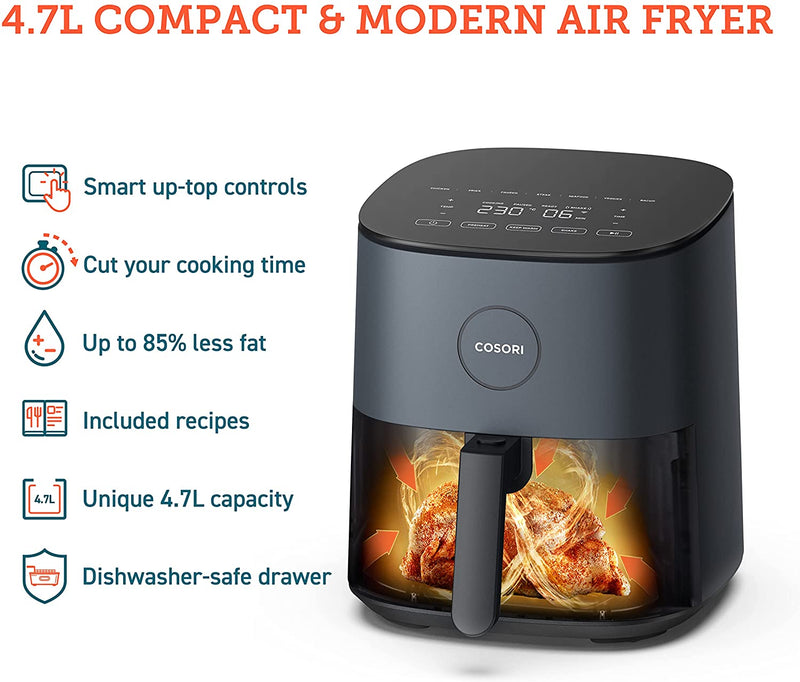 COSORI Air Fryer 4.7L with Recipes, XL Air Fryers Oven 7 Presets, Preheat & Keep Warm, Nonstick Basket, Low Fat Cooking, 1500W, CAF-L501-KUK