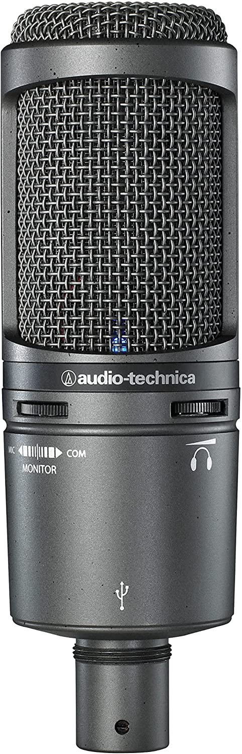 Audio-Technica AT2020USB+ Cardioid Condenser Microphone (USB connection) for voiceover, podcasting, streaming and recording
