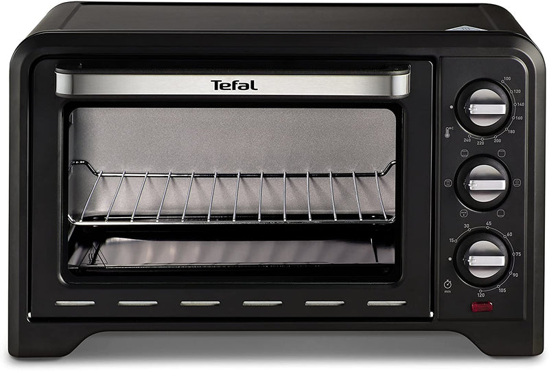 Tefal OF445840 Optimo Mini Oven, 19 L Capacity, With Rotisserie, Stainless Steel, Black