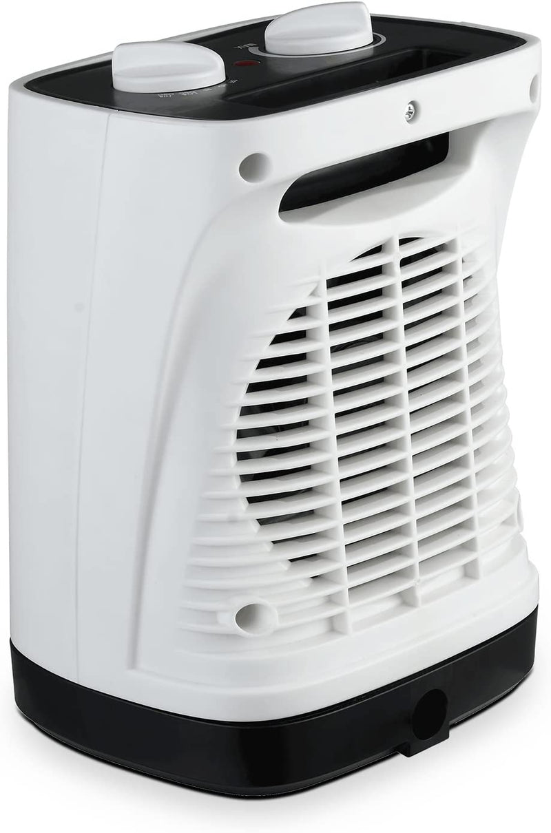 Pro Breeze 1800W Mini Ceramic Fan Heater – Automatic Oscillation, 2 Heat Settings and Fan Only Mode, White