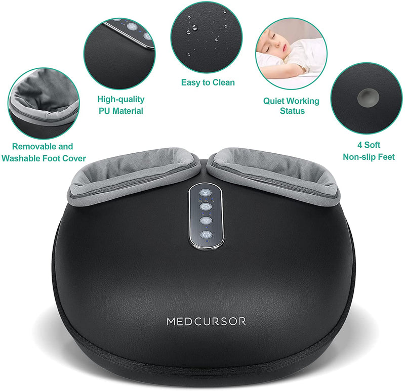 Medcursor Electric Shiatsu Foot Massager Machine with Soothing Heat, Deep Kneading Therapy