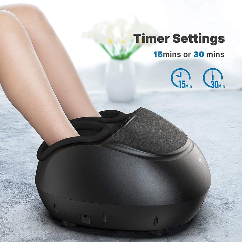 RENPHO Foot Massager Machine with Heat, Shiatsu Massager Deep Kneading Therapy, Air Compression, Relieve Foot Pain, Improve Blood Circulation (Black)