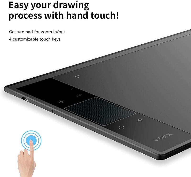 A30 pen tablet has 10x6 large drawing area which provides more space for art creation