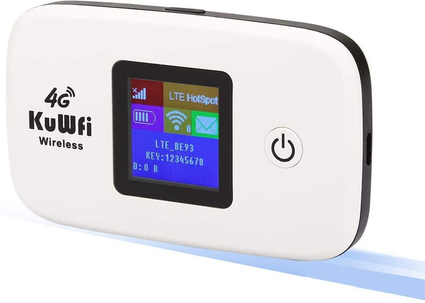 【What KuWFi L100 is】a 4G WiFi Hotspot Travel Router With screen display & TF card slot & Lithium battery 2400mAh, Internet access to internet via HSPA/LTE Data SIM Card