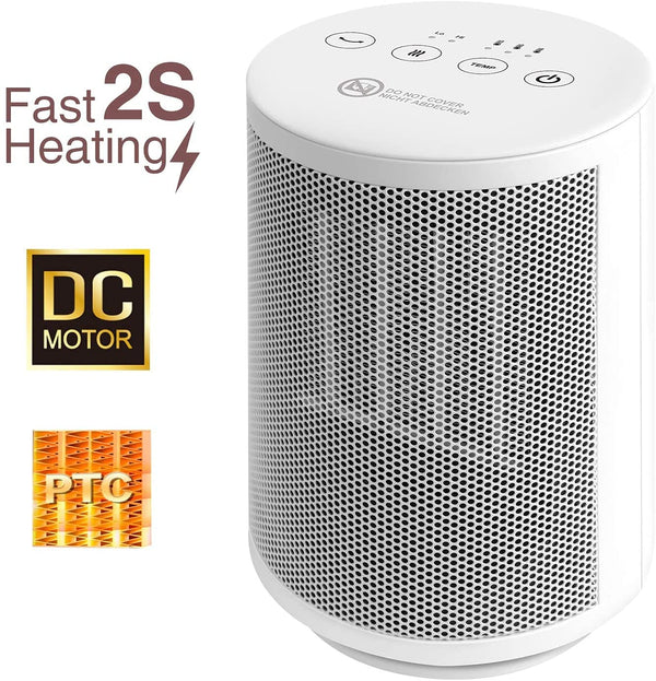 2 Seconds Fast Heating Up: Our heater adopts the newest PTC ceramic heating tech