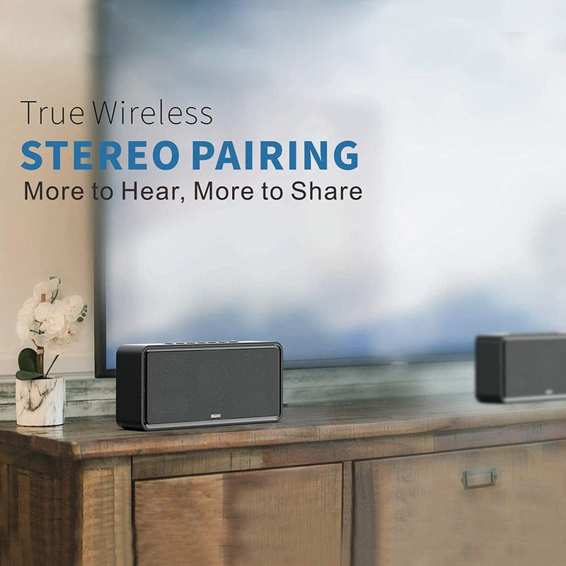 True wireless stereo pairing, enjoy your wireless and seamless music within a 33 feet radius