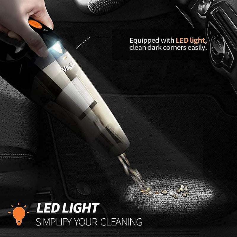 This vacuum handheld features a bright LED Light which is helpful for the dark cleaning and corner cleaning.