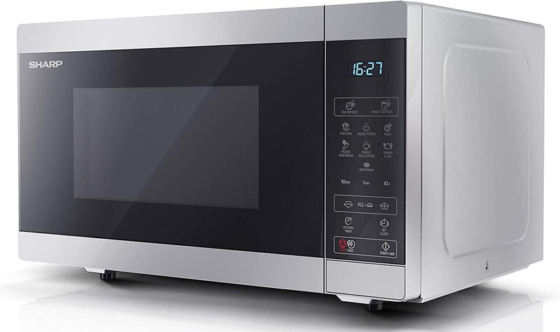 SHARP YC-MS51U-S 900W Solo Digital Microwave Oven with 25 L Capacity & 11 Power Levels & Defrost Function – Silver