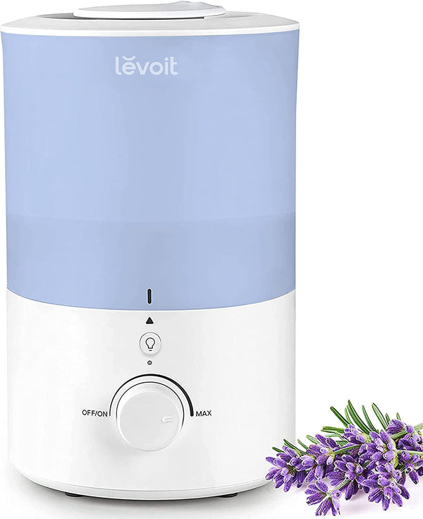 LEVOIT 3L Quiet Humidifier for Bedroom Baby Room with Night Light, Cool Mist Humidifier, Up to 25H for 27 ㎡, Operation with 360° Rotation Nozzle Blue