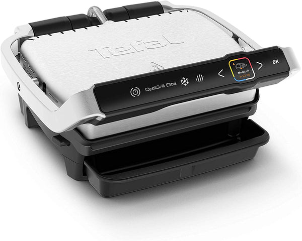 Tefal OptiGrill Elite GC750D40 Intelligent Health Grill, Black and Stainless steel, Smart, 2000 W, 4-6 Portions