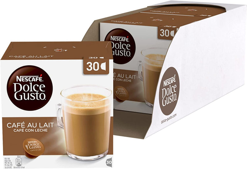 Nescafe Dolce Gusto Café Au Lait Coffee Pods (Pack of 3, Total 90 Capsules)