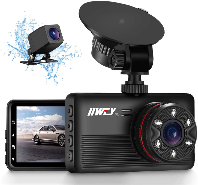 IIWEY Dash Cam Front and Rear Camera 1440p & 1080p With 6 IR Night Vision In Car Camera Dashboard Dash Cam