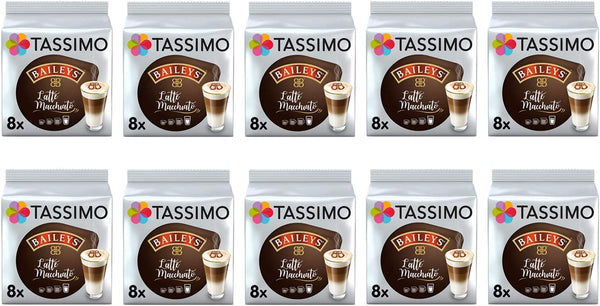Tassimo Latte Machiatto Baileys Coffee Pods - 10 Packs (80 Drinks)